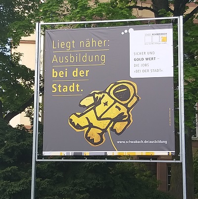 Banner, das für die Ausbildung bei der Stadt Schwabach wirbt