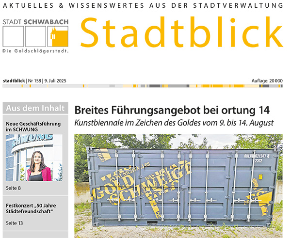 Ausschnitt des Titelbildes der Juli-Ausgabe des Stadtblicks