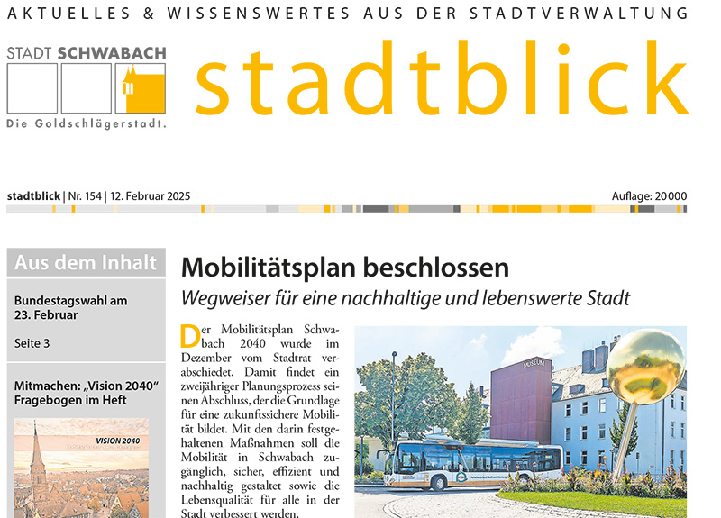 Ausschnitt des Titelbildes der Februar-Ausgabe des stadtblicks