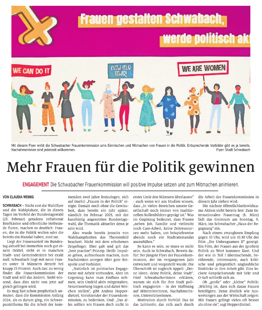 FK Artikel Frauen in die Politik