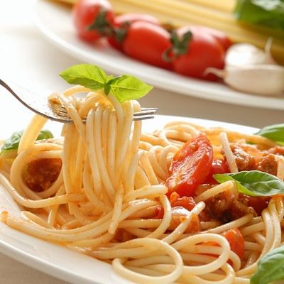 Foto Teller mit Spaghetti