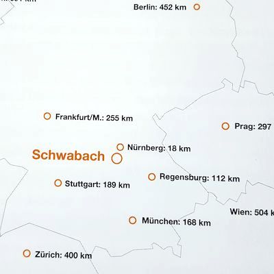 Foto Landkarte auf der Schwabach eingezeichnet ist