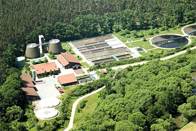 Das Belebungsbecken in der Kläranlage