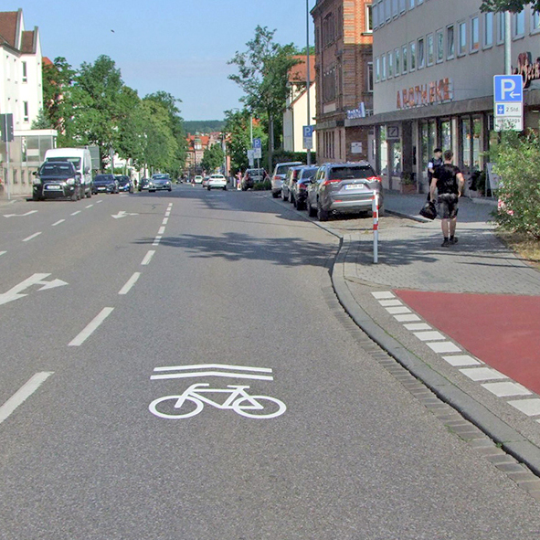 Radpiktogramm auf der Bahnhofstrasse