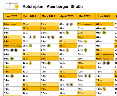 Abfuhrplan 2025 ist online