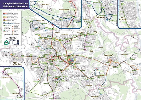 Busliniennetz Schwabach Übersichtskarte